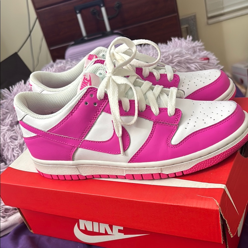 Nike Dunk Vibrant Pink and White Sneakers